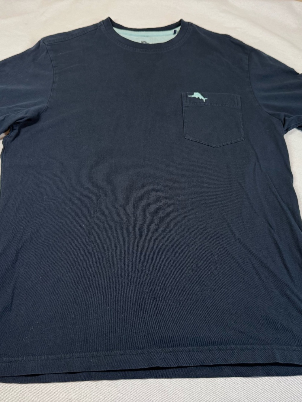 Tommy Bahama Men's Logo Pocket Tee Shirt Size Medium - Dark Blue